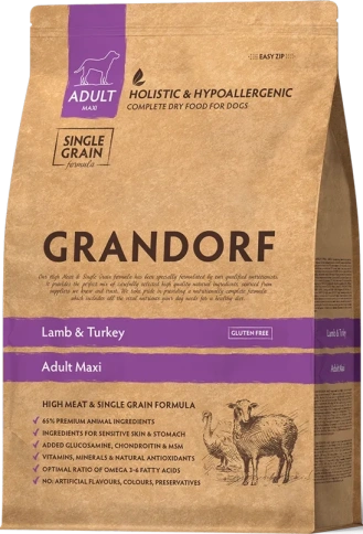 Сухой корм Grandorf Lamb & Turkey Maxi для взрослых собак крупных пород, с ягненком и индейкой, 10 кг фото 1