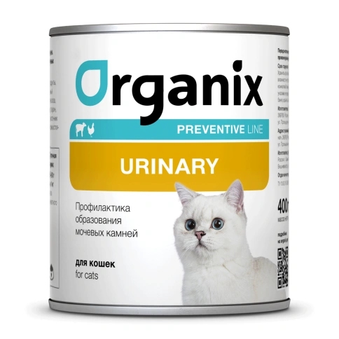 Влажный корм Organix Preventive Line Urinary для кошек профилактика образования мочевых камней у взрослых кошек, 400 г фото 1