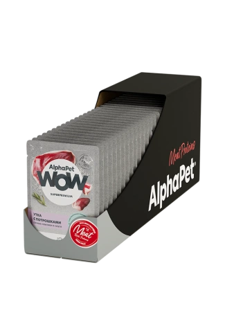 Влажный корм ALPHAPET WOW Superpremium Duck & Giblets для кошек, с чувствительным пищеварением, с уткой и потрошками, 85 г фото 3