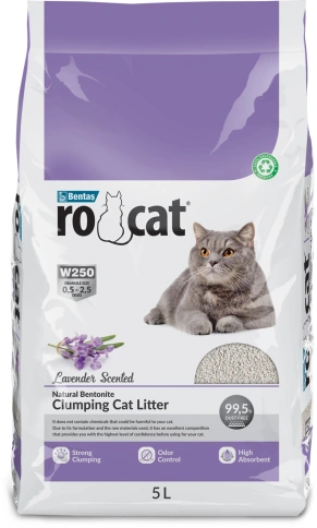 Наполнитель Ro Cat для кошачьего туалета, комкующийся без пыли с ароматом лаванды, 5 л фото 1