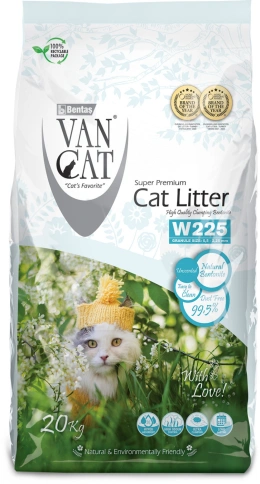 Наполнитель Van Cat для кошачьего туалета, комкующийся без пыли, натуральный, 24 л фото 1