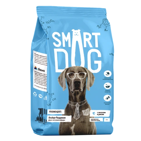 Сухой корм Smart Dog Salmon & Vegetables для взрослых собак всех пород, с лососем и овощами, 3 кг фото 1