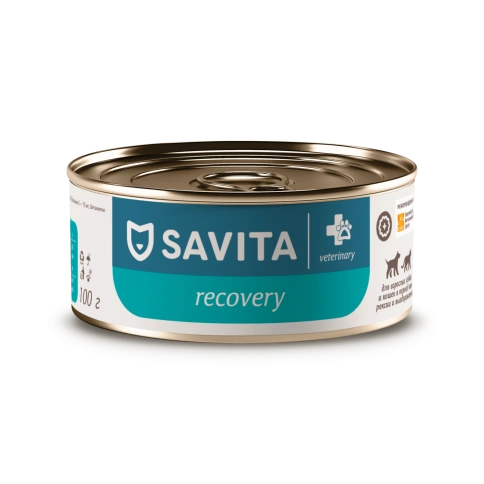 Влажный корм SAVITA Preventive Line Recovery для взрослых кошек и собак в период анорексии и выздоровления и послеоперационного восстановления, 100 г фото 1