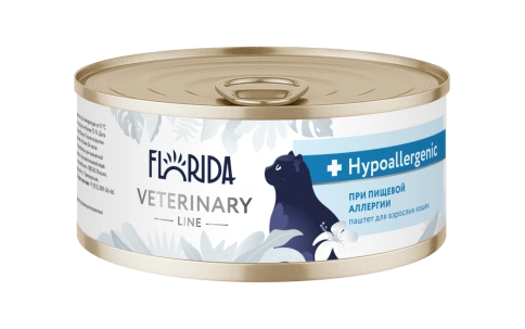 Влажный корм FLORIDA Veterinary диетический Hypoallergeniс для взрослых кошек при пищевой аллергии, 100 г фото 1