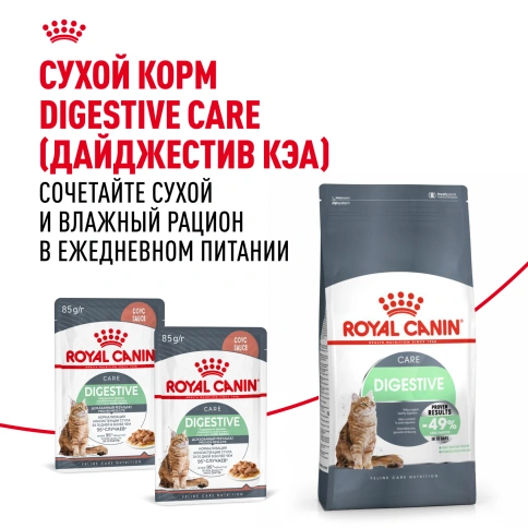 Влажный корм Royal Canin Digest Sensitive в соусе для улучшения пищеварения у взрослых кошек старше 1 года, пауч, 85 г фото 10