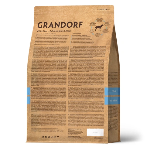 Сухой корм Grandorf White Fish Med & Maxi Белая рыба для взрослых собак средних и крупных пород, 3 кг фото 2