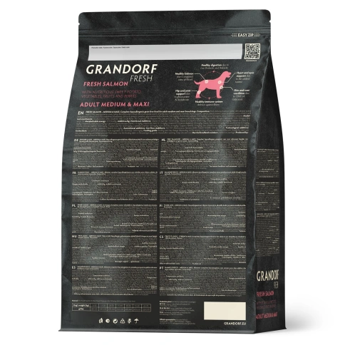Сухой корм Grandorf Fresh Dog Salmon & Sweet Potato для взрослых собак средних и крупных пород для здоровья кожи и шерсти лосось, с бататом, 1 кг фото 2
