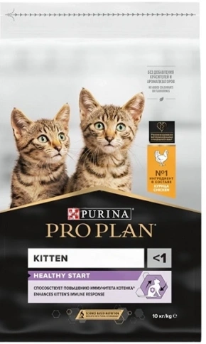 Сухой корм PRO PLAN Chicken для котят от 1 до 12 месяцев, с высоким содержанием курицы, 10 кг фото 1