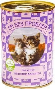 Влажный корм Ем Без Проблем Meat Assortment для котят, с мясным ассорти, 250 г фото 1
