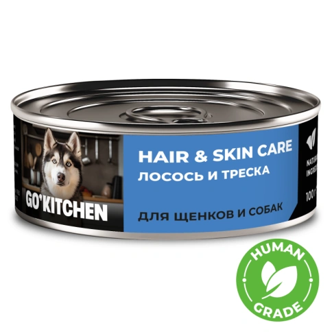 Влажный корм Go'Kitchen Salmon & Cod для щенков и собак, с лососем и треской, 100 г фото 1