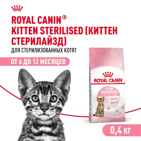 Сухой корм Royal Canin Kitten Sterilised для котят, 400 г фото 1