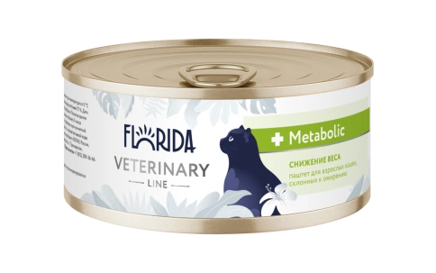 Влажный корм FLORIDA Veterinary диетический Metaboliс для взрослых кошек для снижения веса, склонных к ожирению, 100 г фото 1