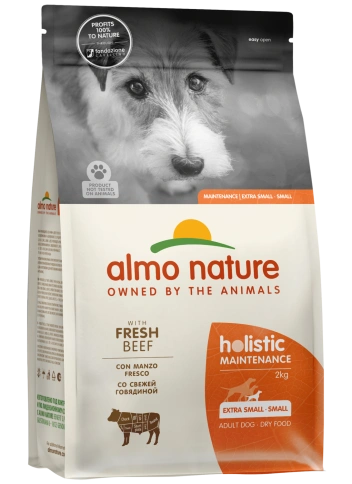 Сухой корм Almo Nature Beef & Rice для взрослых собак малых пород со свежей говядиной и коричневым рисом, 2 кг фото 1