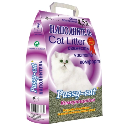 Наполнитель Pussy-Cat комкующийся для кошачьих туалетов, 4,5 л фото 1