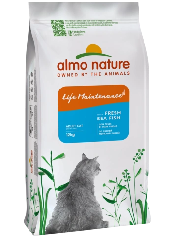 Сухой корм Almo Nature Fish & Rice для взрослых кошек со свежей морской рыбой и коричневым рисом, 12 кг фото 1