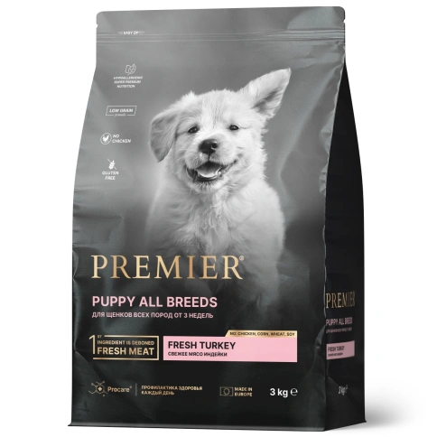 Сухой корм Premier Dog Turkey Puppy для щенков всех пород, с индейкой, 3 кг фото 1