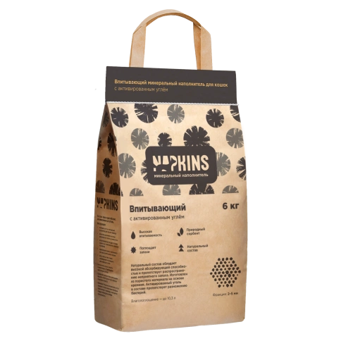 Наполнитель Napkins для кошачьего туалета, впитывающий с активированным углем, 8.96 л фото 1