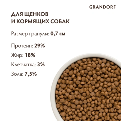 Сухой корм Grandorf Lamb & Turkey Puppy для щенков всех пород, с ягненком и индейкой, 10 кг фото 9