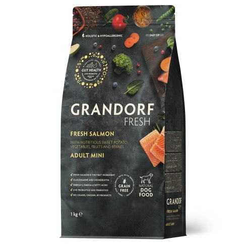 Сухой корм Grandorf Fresh Dog Salmon & Sweet Potato для взрослых собак мелких пород для здоровья кожи и шерсти лосось, с бататом, 3 кг фото 1