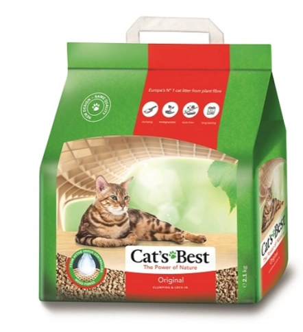 Наполнитель Cat`s Best Original для кошачьих туалетов, древесный комкующийся, 5 л фото 1