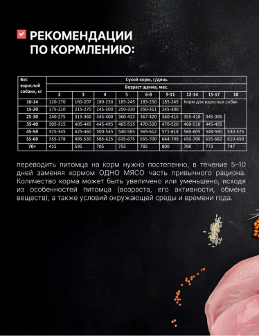 Сухой корм Одно Мясо Turkey для щенков, с мясом, с индейкой, 2 кг фото 4