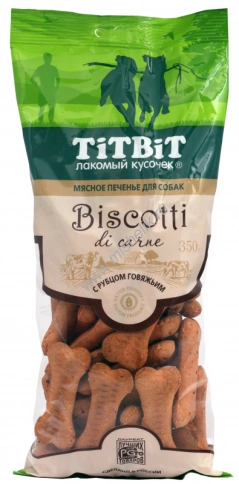 Лакомство Titbit печенье бискотти с рубцом говяжьим для собак, 350 г фото 1