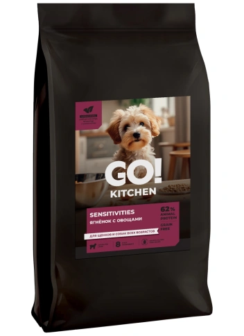 Сухой корм Go'Kitchen Lamb для щенков и собак всех возрастов для чувствительного пищеварения, с ягненком, 9,98 кг фото 3