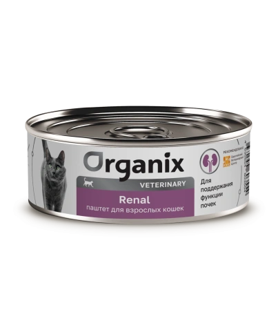 Влажный корм Organix Veterinary Renal для взрослых кошек для поддержания функции почек, 100 г фото 1