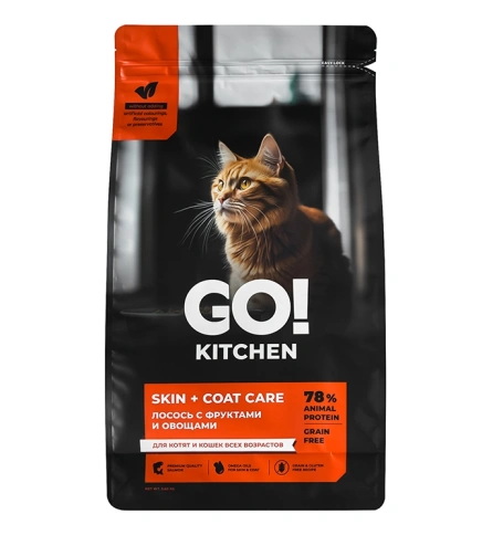 Сухой корм Go'Kitchen Salmon для котят и кошек всех возрастов, с лососем, 3,63 кг фото 1