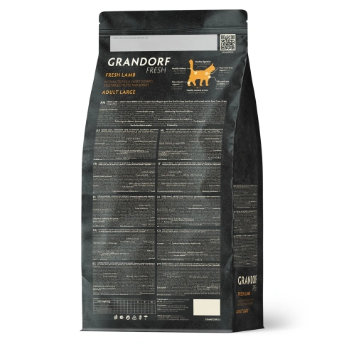 Сухой корм Grandorf Cat Lamb & Sweet Potato для взрослых кошек крупных пород, чувствительное пищеварение или склонность к аллергии ягненок, с бататом, 400 г фото 2