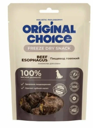Лакомство ORIGINAL CHOICE для собак, пищевод говяжий, 32 г фото 1