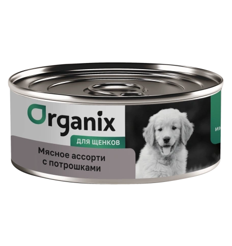 Влажный корм Organix Preventive Line Meat Assortment & Giblets для щенков, с мясным ассорти и потрошками, 100 г фото 1