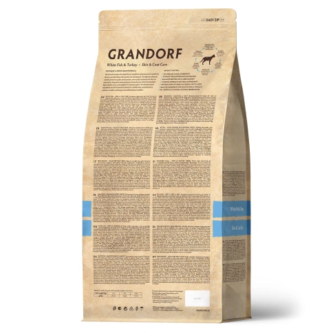 Сухой корм Grandorf White Fish & Turkey Skin & Care для кошек для заботы о коже и шерсти, с белой рыбой и индейкой, 400 г фото 2
