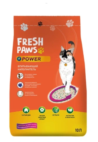 Наполнитель Fresh Paws Power для кошачьих туалетов, впитывающий минеральный, 10 л фото 1