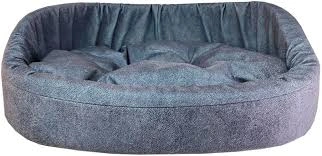 Лежак Homepet для домашних животных, Микровелюр Leather №1 пыльно-голубой, 43 см х 38 см х 15 см фото 1