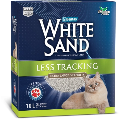 Наполнитель White Sand для кошачьего туалета, комкующийся "Не оставляющий следов" с крупными гранулами, 10 л фото 1