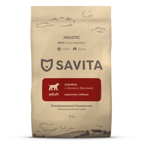 Сухой корм SAVITA Adult Venison для собак, с олениной, 10 кг фото 9