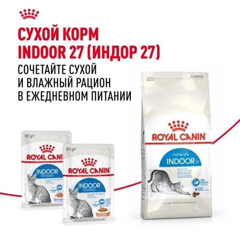 Влажный корм Royal Canin Indoor sterilised в желе для кошек, живущих в помещении, пауч, 85 г фото 11