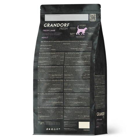 Сухой корм Grandorf Fresh Cat Lamb & Sweet Potato для взрослых кошек чувствительное пищеварение или склонность к аллергии ягненок, с бататом, 400 г фото 2