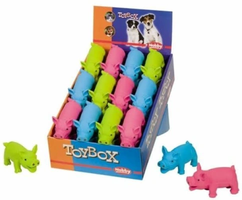 Игрушка NOBBY для собак, дисплей, цветные свинки, 24 шт, 11 см фото 1