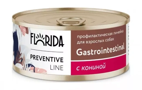 Влажный корм FLORIDA Gastrointestinal Horse Meat для собак при расстройствах пищеварения, с кониной, 100 г фото 1
