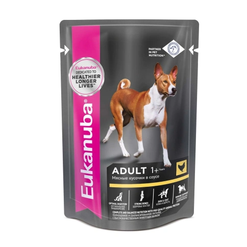 Влажный корм Eukanuba Adult Chicken для взрослых собак, с курицей, 85 г фото 1