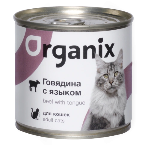 Влажный корм Organix Preventive Line Beef для кошек говядина с языком, 250 г фото 1