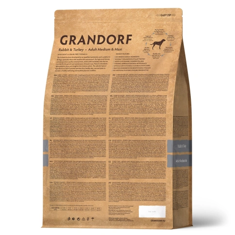 Сухой корм Grandorf Rabbit & Turkey Med & Maxi для взрослых собак средних и крупных пород, с кроликом и индейкой, 3 кг фото 2