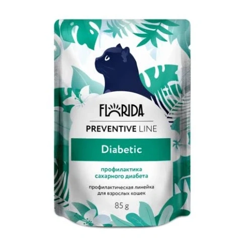 Влажный корм FLORIDA Diabetic для кошек профилактика сахарного диабета, 85 г фото 1