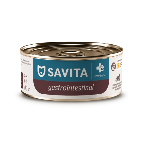 Влажный корм SAVITA Preventive Line Gastrointestinal для взрослых кошек при расстройствах пищеварения, 100 г фото 1