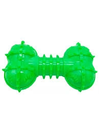 Игрушка Homepet Snack TPE для лакомств для собак, кость с шипами и отверстиями, 14 см фото 1
