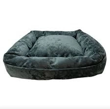 Лежак Homepet Plush для домашних животных, темно-зеленый квадрат, 50 см х 45 см х 15 см фото 1