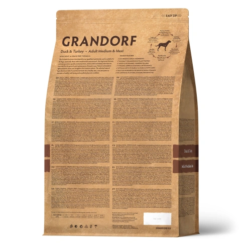 Сухой корм Grandorf Duck & Turkey Med & Maxi для взрослых собак средних и крупных пород, с уткой и индейкой, 3 кг фото 2