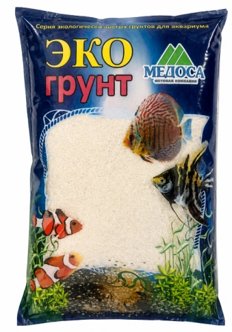 Грунт Эко кварцовый песок белый, фракция 0,3-0,9 мм, 3,5 кг фото 1